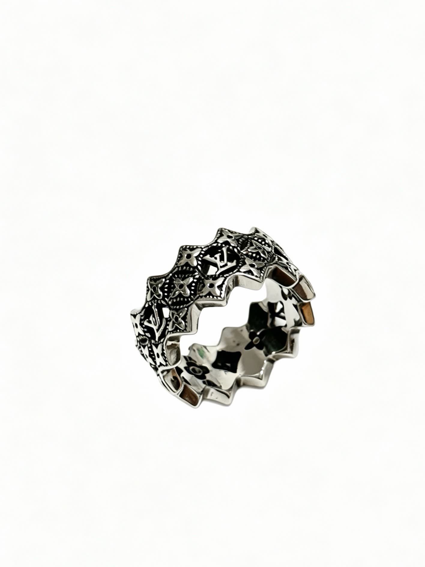 Louis Vuitton Sterling Silver Filigree Ring